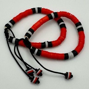 Friendship Bracelets | Set of 2 | Clay Beads | 18k Gold Bead | Fully Adjustable